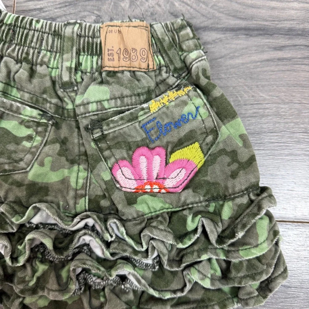 The Children's Place Baby Girls Y2K Camo Ruffle Skort Peace Love Butterfly 6-9 M